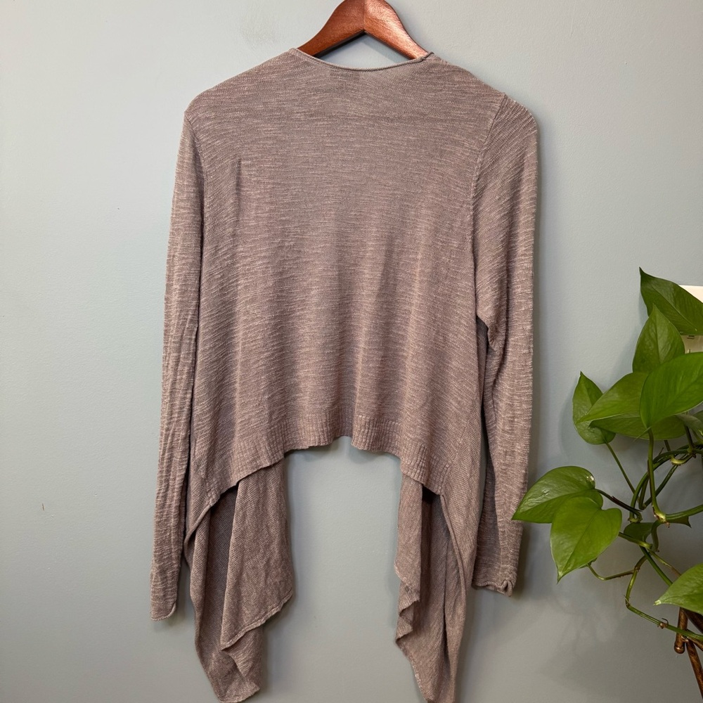 Torrid Slub Cardigan Drape Front Sweater in Gray. Size 1 (1X or 14/16) - Picture 9 of 14